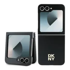 DKNY - DKNY Mobilskal till Galaxy Z Flip 6 MagSafe Matal Stack Logo - Svart