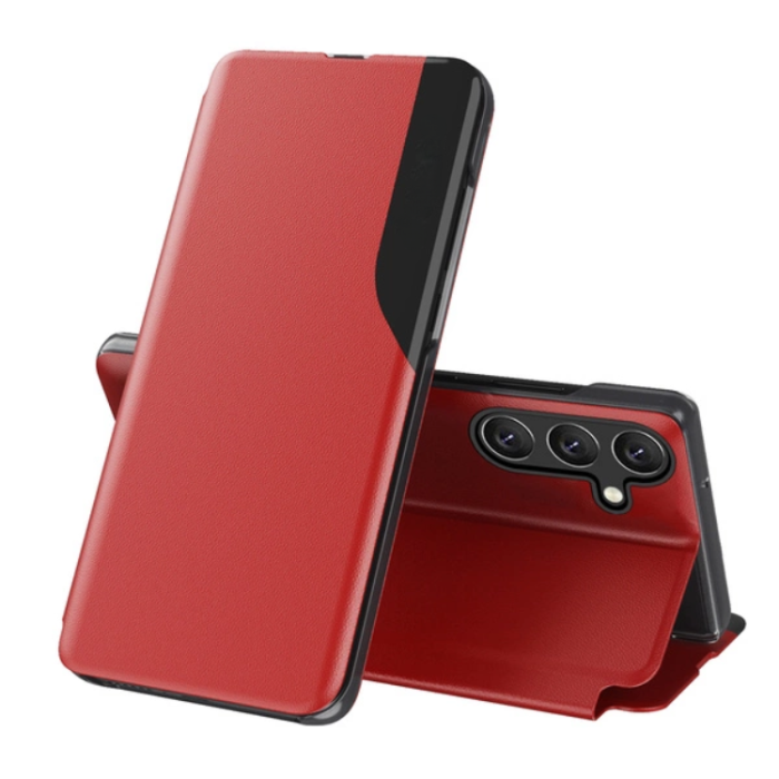 OEM - Galaxy A26 Fodral Eco Läder View Elegant Flap - Röd