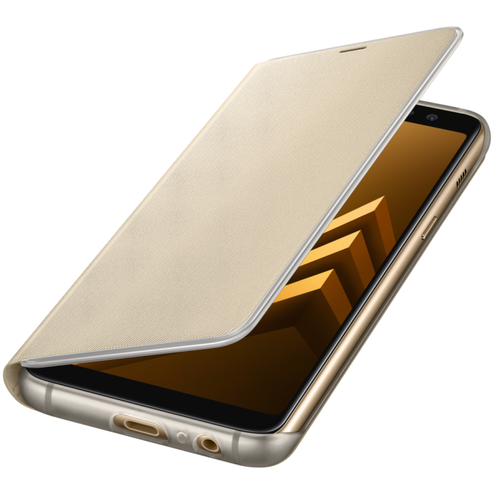 UTGATT4 - Samsung Galaxy A8 2018 Neon flip cover - Gold