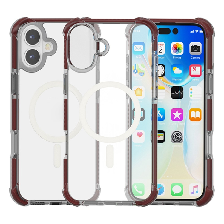 iPhone 17 Mobilskal MagSafe Förstärkta Hörn Acrylic - Vinröd | 2353 | AlltMobil
