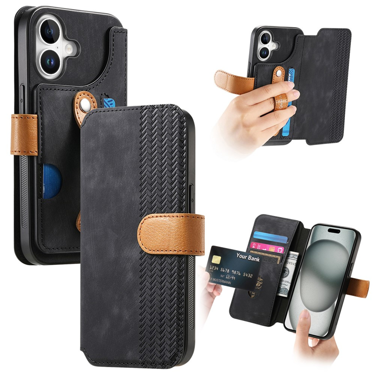 Plånboksfodral För iPhone 17 Armband Kickstand - Svart | 2353 | AlltMobil