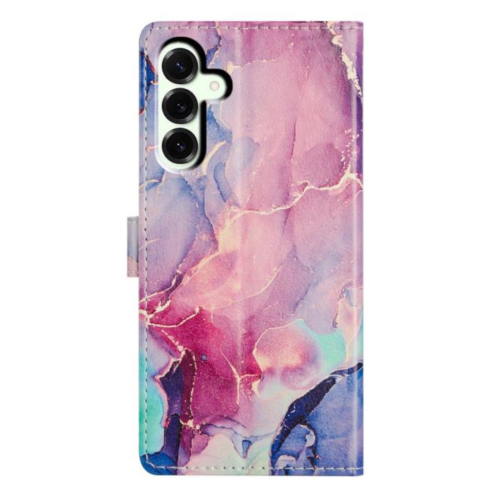 OEM - Samsung Galaxy A37 Plånboksfodral Konstläder - Grön Rosa Marmor