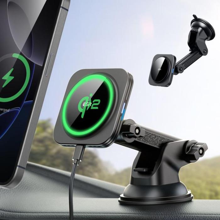 ESR - ESR Qi2 15W Magsafe Instrumentbräda Bilhållare Trådlös laddare