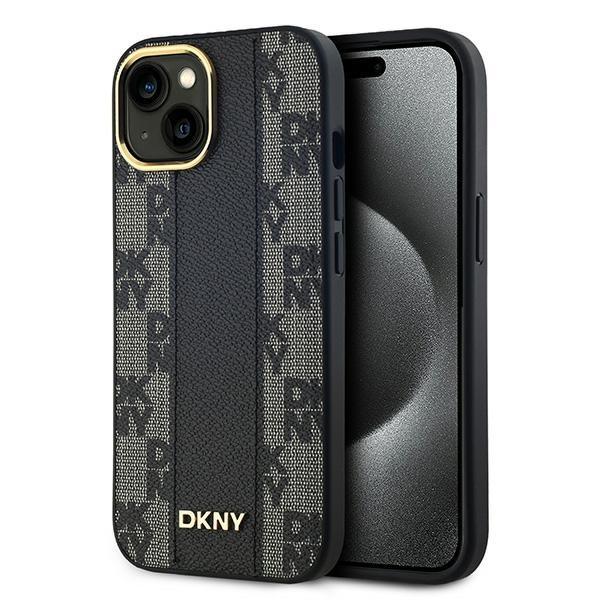 DKNY iPhone 14/15/13 Mobilskal MagSafe Läder Checkered Mono - Svart | 2353 | AlltMobil