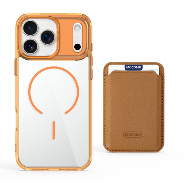 A-One Brand - iPhone 17 Pro Max Mobilskal MagSafe med Korthållare - Orange