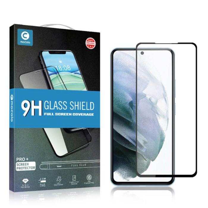 Mocolo - Mocolo 3D Curved Härdat Glas Skärmskydd Samsung S22 Ultra - Svart