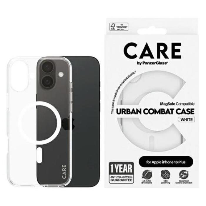 PanzerGlass - CARE By PanzerGlass iPhone 16 Plus Mobilskal MagSafe - Vit
