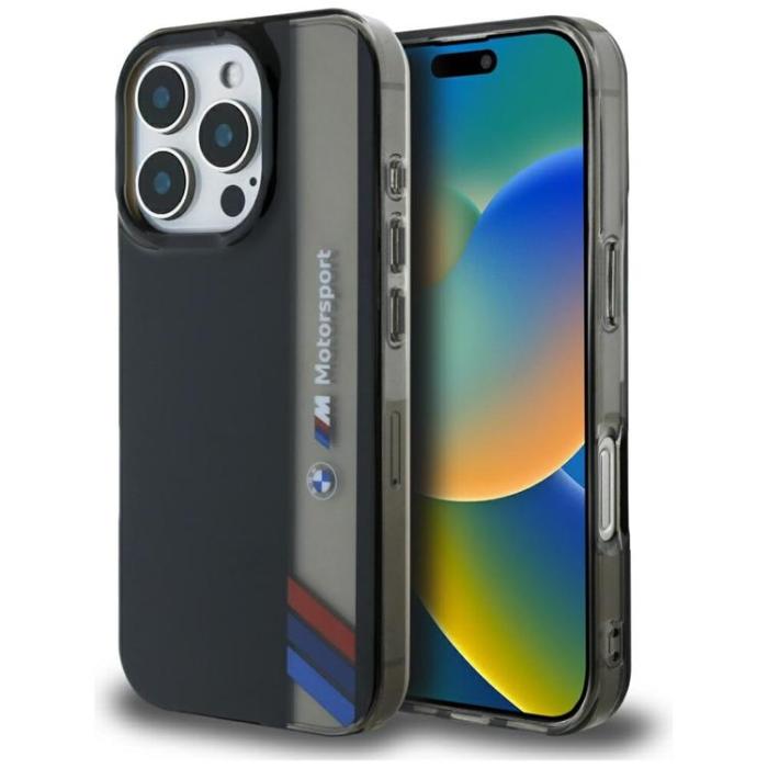 BMW - BMW iPhone 16 Pro Max Mobilskal Motorsport IML Vertical Stripe - Svart