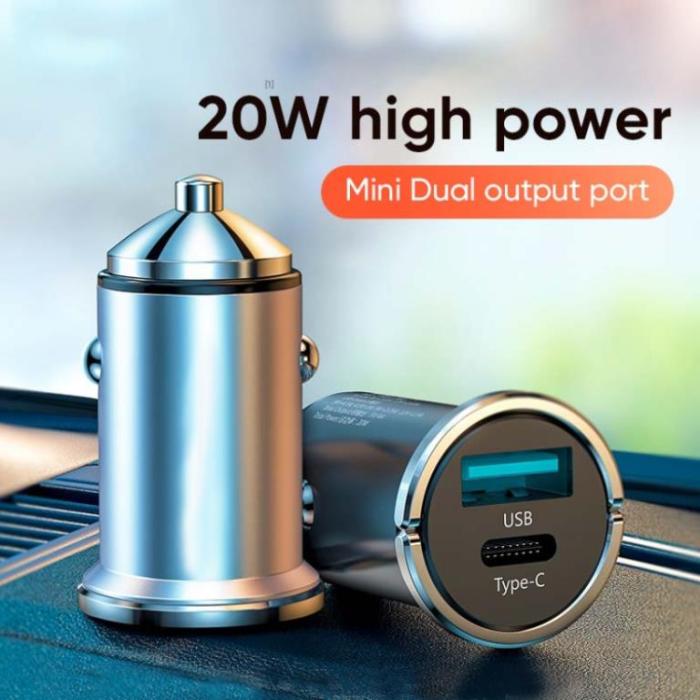 SiGN - SiGN Mini Billaddare USB & USB-C, PD & Q.C3.0, 5A, 20W - Svart