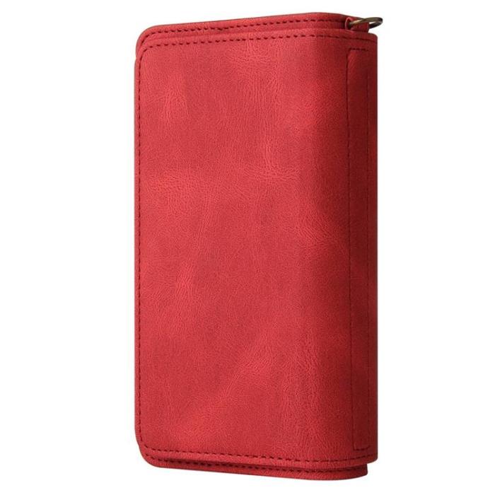 OEM - iPhone 14 Pro Max Plånboksfodral KT Zipper - Röd