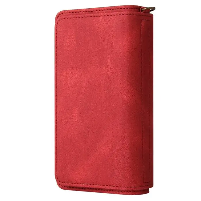 OEM - iPhone 14 Pro Max Plånboksfodral KT Zipper - Röd