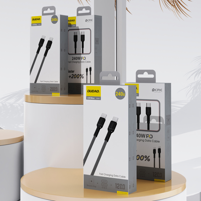 Dudao - Dudao USB-C till USB-C kabel 240W 1.2m L9C Max - Svart