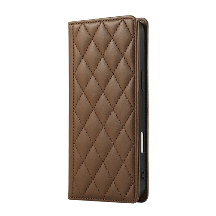 A-One Brand - iPhone 17 Air Plånboksfodral RFID Rhombus Läder - Brun