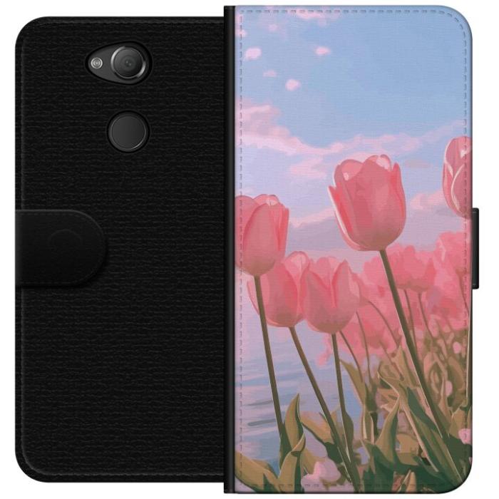 iSecrets - Plånboksfodral till Sony Xperia XA2 med Rosa Tulpaner
