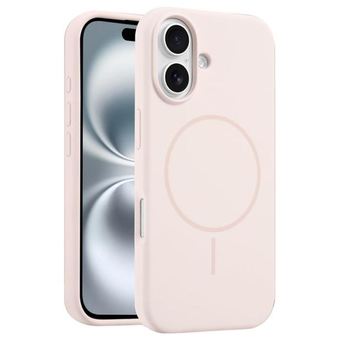 A-One Brand - iPhone 16 Plus Mobilskal MagSafe Silikon Anti Drop - Ljusrosa
