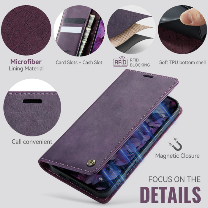 Caseme - Caseme iPhone 17 Plånboksfodral RFID Blocking 033 Series - Lila
