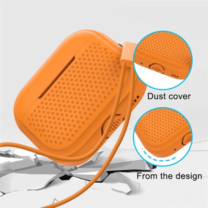 A-One Brand - Airpods Pro 2 Skal Silikon med Rem - Svart