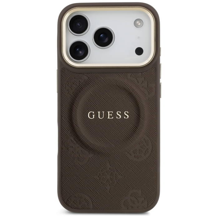 Guess - Guess iPhone 17 Pro Max Mobilskal Magsafe Peony Hot Stamp - Brun