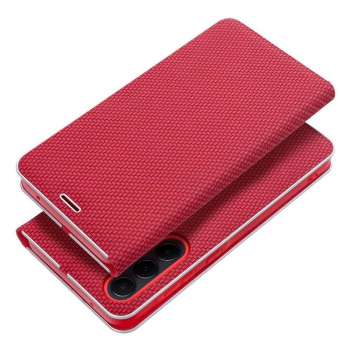 OEM - Galaxy XCover 7 Plånboksfodral Luna Carbon - Röd