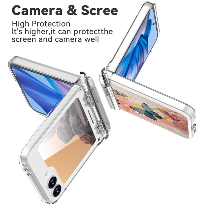 A-One Brand - GW181 Galaxy Z Flip 7 FE/Z Flip 6 Mobilskal Kickstand - Butterfly