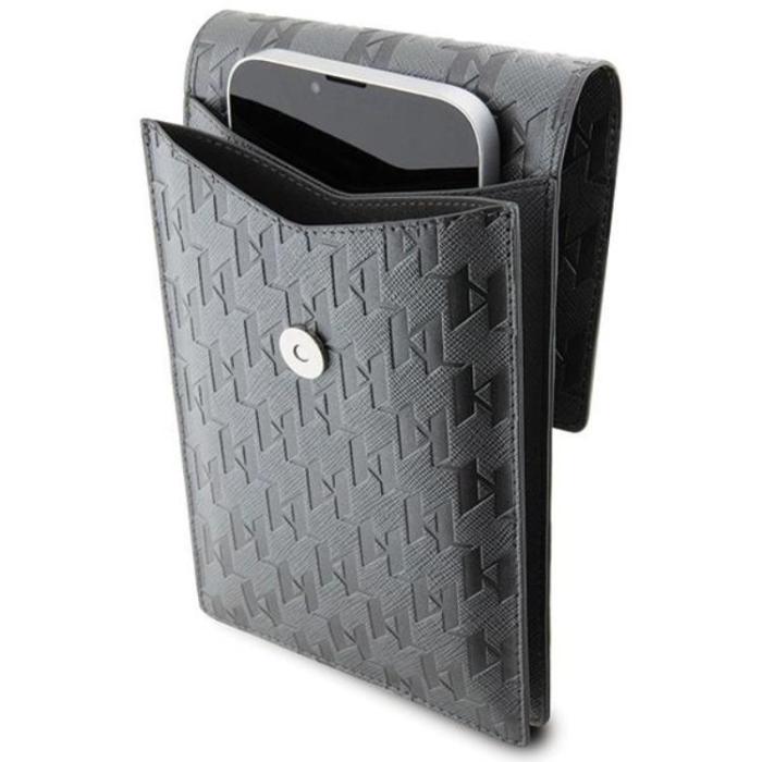 KARL LAGERFELD - Karl Lagerfeld Halsbandsfodral Saffiano Monogram Ikonik