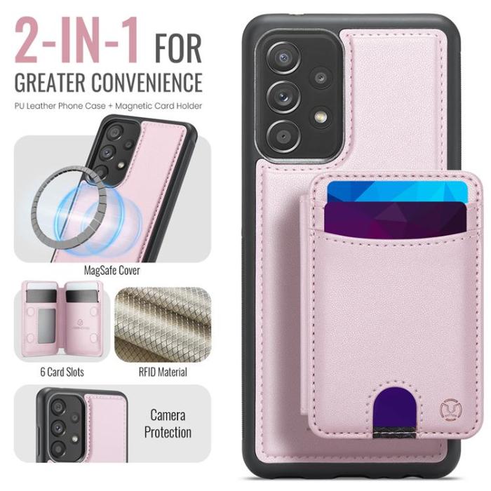 OEM - JEEHOOD Samsung Galaxy A33 5G Mobilskal KonstLäder - Rosa