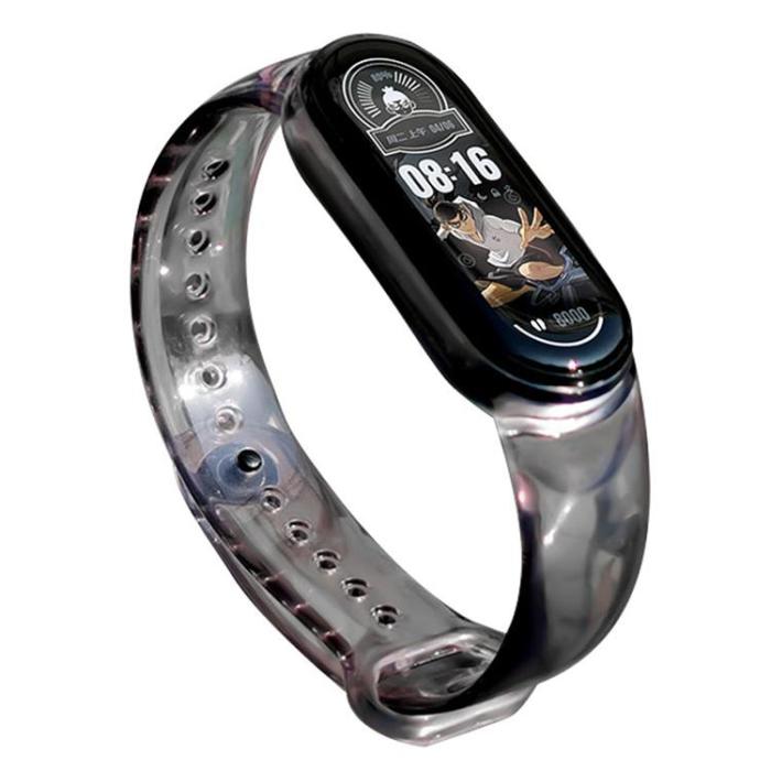 Ruhtel - Silicone Ersättningsarmband till Xiaomi Mi Band 6 / 5 - Svart