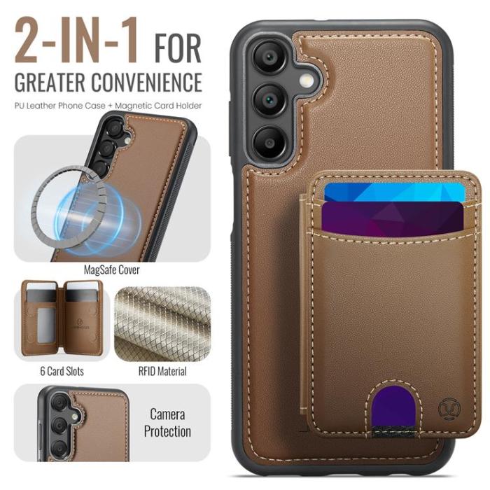OEM - JEEHOOD Samsung Galaxy A35 5G Mobilskal KonstLäder - Brun