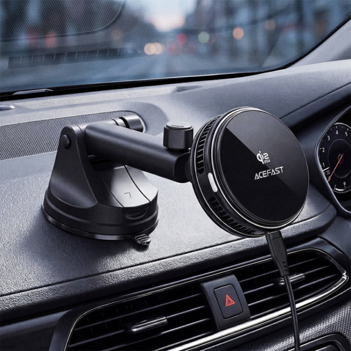 Acefast - Acefast Bilhållare För Instrumentpanel Magsafe Magnetic 25W D67 - Svart