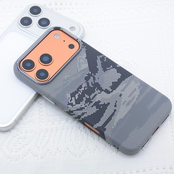 A-One Brand - iPhone 17 Pro Max Mobilskal MagSafe Carbon Fiber - Grå Bergsflod