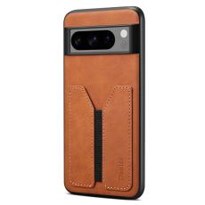 DENIOR - DENIOR Google Pixel 8 Pro Fodral KonstL&auml;der med kortfack - Brun