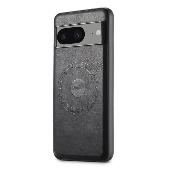 DENIOR - DENIOR Google Pixel 8 Fodral Magnetiskt Konstläder PC+TPU - Svart