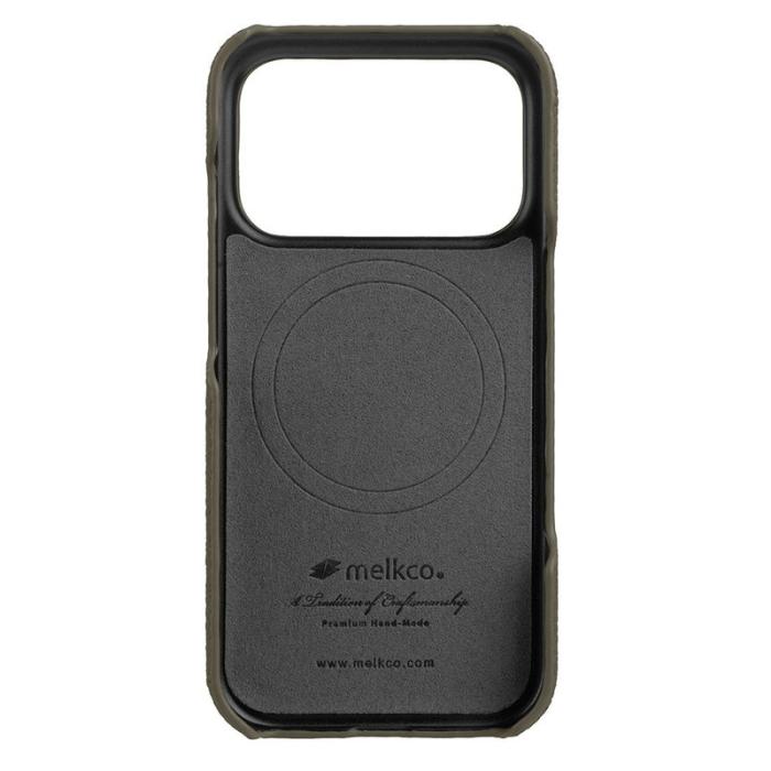 Melkco - MELKCO Mobilskal till iPhone 17 Pro Max Äkta Läder PC Grå