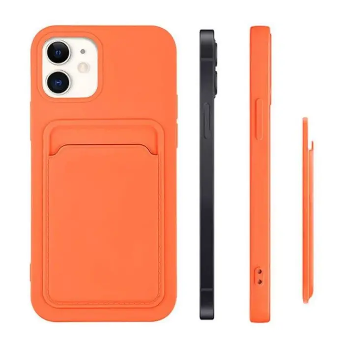 OEM - iPhone 13 Pro Max Skal Korthållare Silikon - Lila