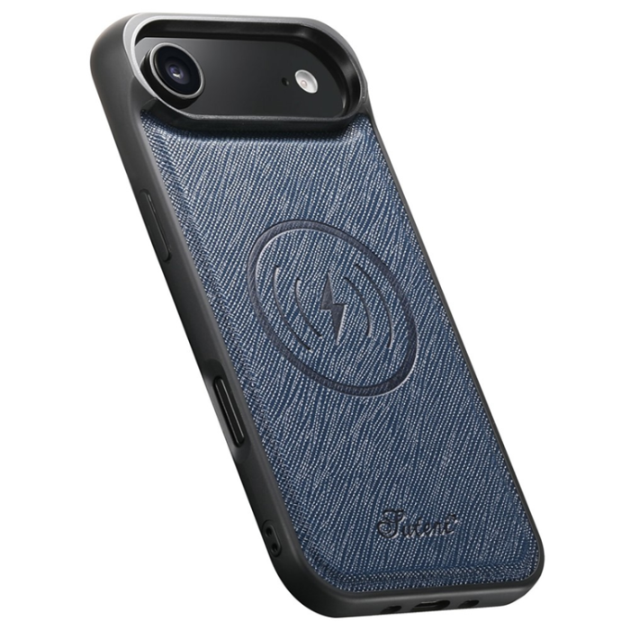 SUTENI - SUTENI iPhone 17 Air Mobilskal MagSafe Cross Texture H18 - Blå