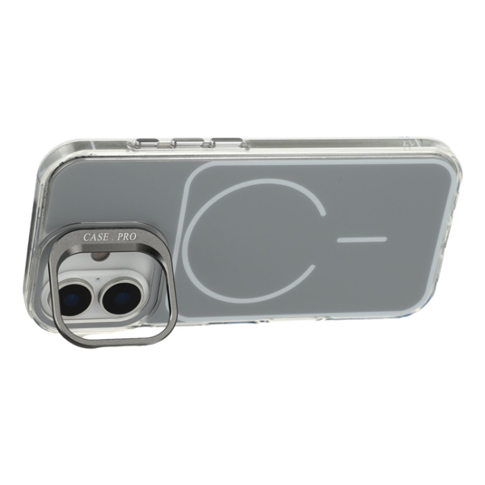 A-One Brand - iPhone 17 Mobilskal MagSafe med Matchande Handrem Lens Kickstand - Grå