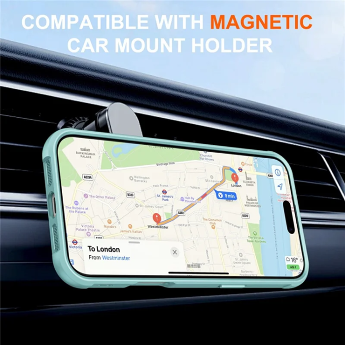 A-One Brand - iPhone 17 Mobilskal MagSafe Kickstand TPU + PC - Lake Blå