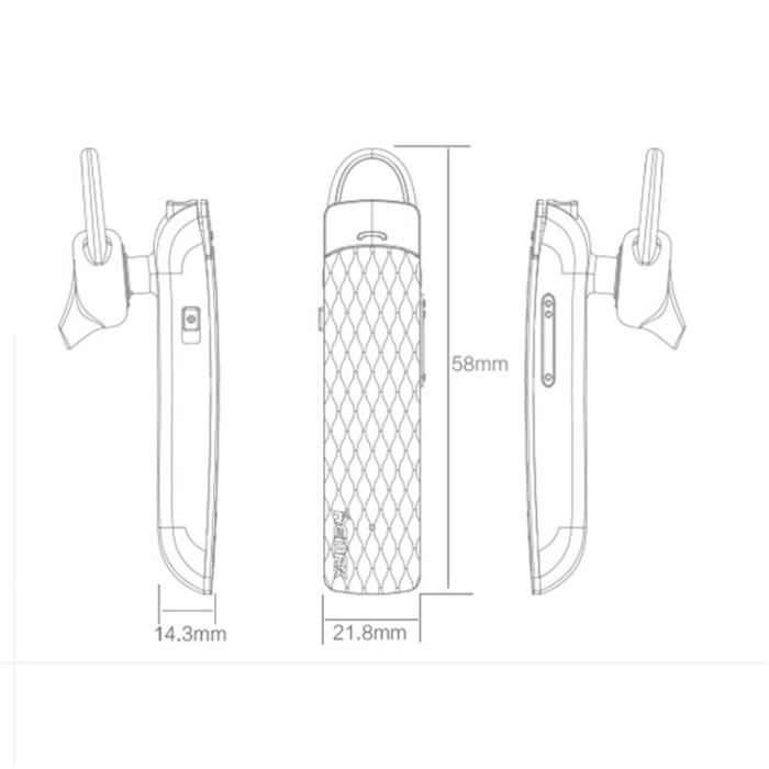 Remax - REMAX Single In-Ear Trådlösa Hörlur Bluetooth Med Mic Stereo T9 - Svart