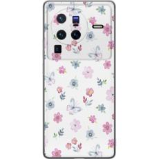 iSecrets - Mobilskal till vivo X80 Pro med Blommor och fj&auml;rillar