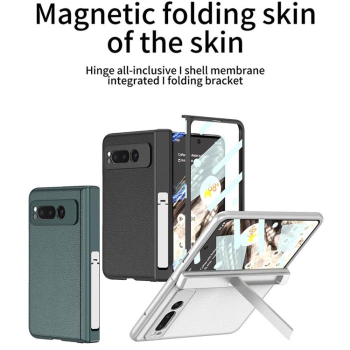 GKK - GKK Google Pixel Fold Mobilskal Kickstand PU-Läder - Grön