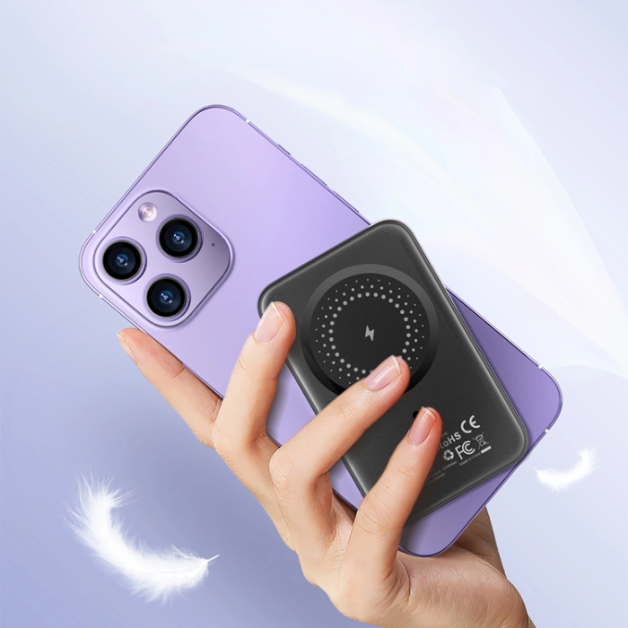 Choetech - Choetech Mini Trådlös Powerbank 5000mAh Magnetisk - Silver