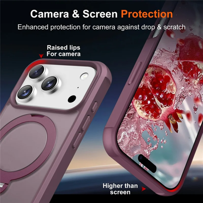 A-One Brand - iPhone 17 Pro Max Mobilskal MagSafe Kickstand TPU + PC - Vinröd