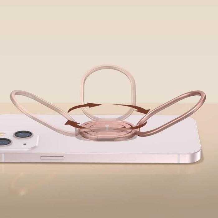 UTGATT1 - Baseus Rails Self-Adhesive Ringhållare Telefonställ - Rosa