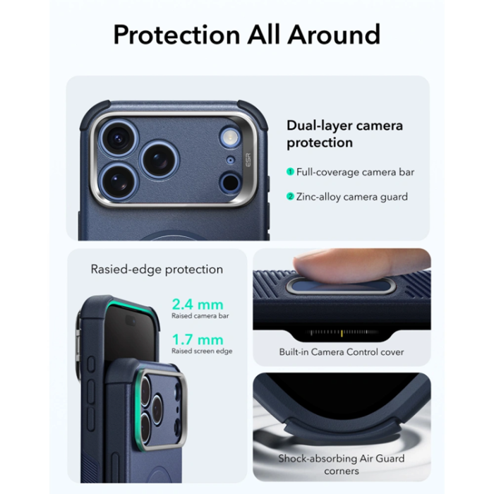 ESR - ESR Mobilskal För iPhone 17 Pro Max/18 Pro Max Magsafe Cyber Tough Kickstand