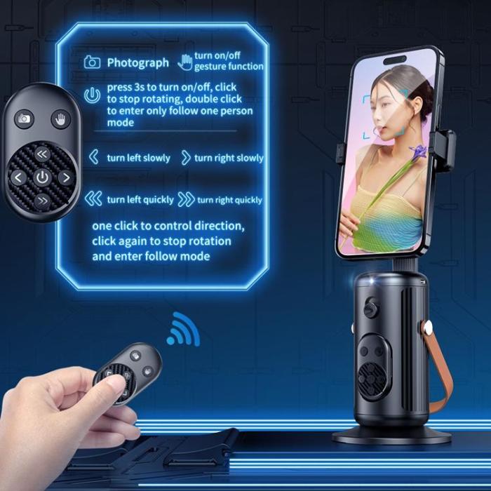 OEM - AI Smart Ansiktsspårning Gimbal Stabilisator med Fjärrkontroll Q04 F2