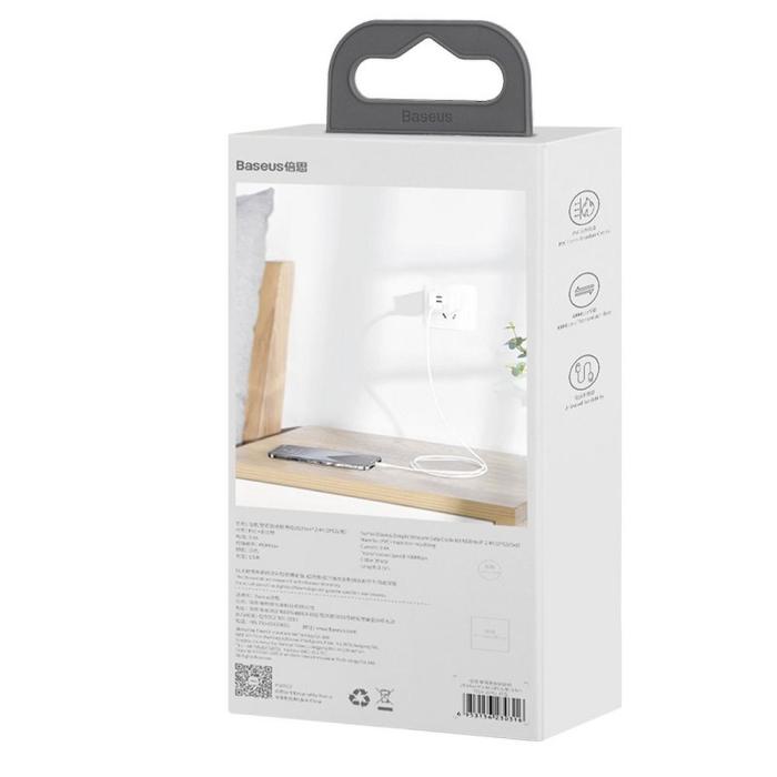 UTGATT1 - BASEUS kabel USB till Lightning 2,4A 1,5m 2 st i setet