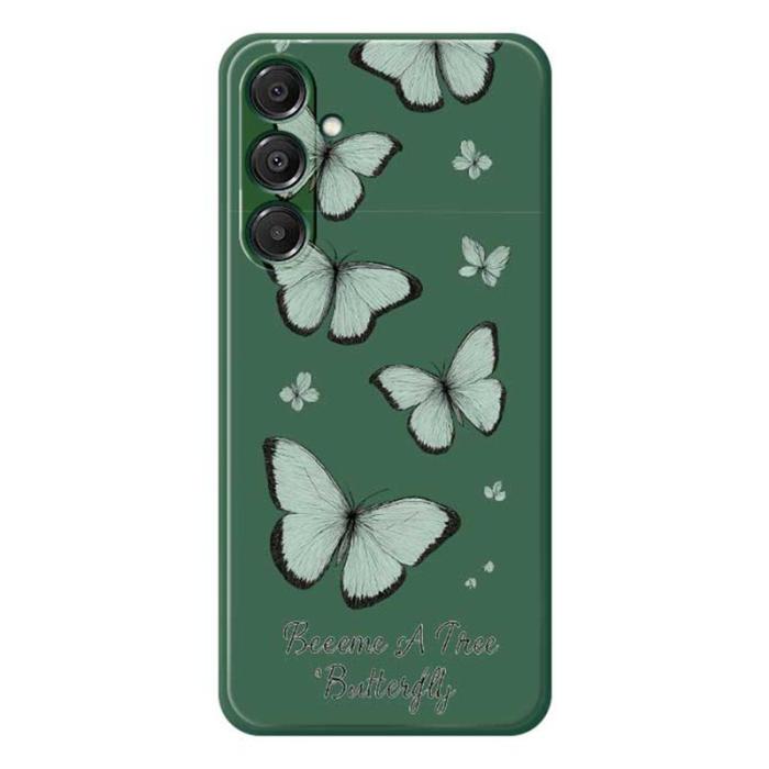 OEM - Mobilskal för Samsung Galaxy S26 Plus TPU - Grön fjärilsdesign - Grön