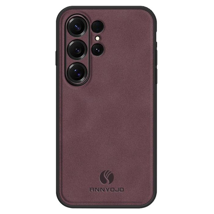 ANNYOJO - Annyojo Mobilskal för Samsung Galaxy S26 Ultra Konstläder + PC + TPU - Vinröd