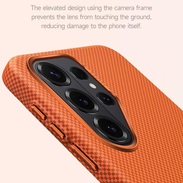 SULADA - Sulada Mobilskal för Samsung Galaxy S26 Ultra Skyddande Kevlar - Orange