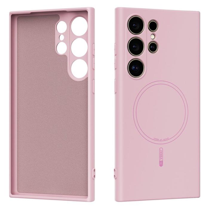 ABEEL - ABEEL Mobilskal till Samsung Galaxy S24 Ultra MagSafe Liquid Silicone Rosa